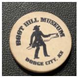 "BOOT HILL MUSEUM-DODGE CITY, KS" WOODEN NICKEL