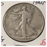 1942-D WALKING LIBERTY HALF DOLLAR (90% SILVER)
