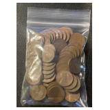 (BAG OF 50) LINCOLN WHEAT BACK CENTS-ASSORTED