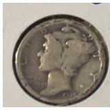 1925 MERCURY DIME (90% SILVER) (GOOD)