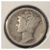 1923 MERCURY DIME (90% SILVER) (GOOD)