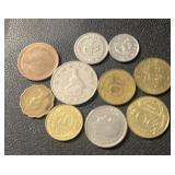 (BAG OF 10) "DIFFERENT" FOREIGN COINS