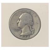 "1942" WASHINGTON QUARTER (90% SILVER)