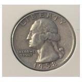 "1958-D" WASHINGTON QUARTER (90% SILVER)