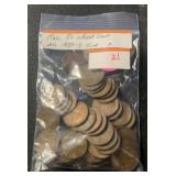 (BAG OF 50) 1950-S LINCOLN WHEAT BACK CENTS *FINE*
