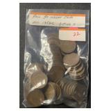 (BAG OF 50) 1952-S LINCOLN WHEAT BACK CENTS *G-F*