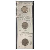 (BAG OF 3) BUFFALO NICKLES "PART or WEAK DATES"