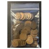 (BAG OF 50) LINCOLN WHEAT BACK CENTS-ASSORTED