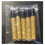 (BAG OF 5) VIALS OF "GOLD FLAKES"
