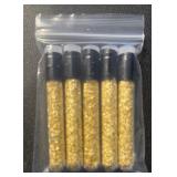 (BAG OF 5) VIALS OF "GOLD FLAKES"