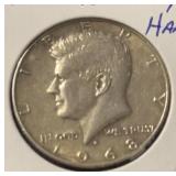 1968-D KENNEDY HALF DOLLAR (40% SILVER)