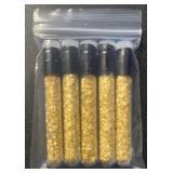 (BAG OF 5) VIALS OF "GOLD FLAKES"