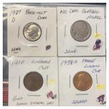 (BAG OF 4) "MISC." COINS ***CENT to DIME*** U.S.A.