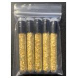 (BAG OF 5) VIALS OF "GOLD FLAKES"