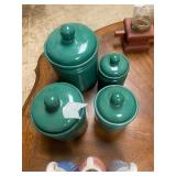 Green glass flour set