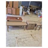 Three piece set coffee table and two end tables