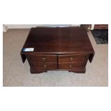 Coffee table w/drop leaves & magazine cabinet