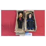 2 Amish dolls, made in Germany, signed