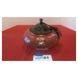 Vintage 10' cut glass bowl w/metal lid