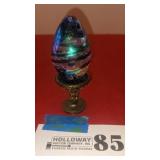 2-1/2' tall GES 96 glass egg on metal