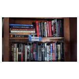 2 shelves of books, Kennedy, Political figures