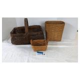 19th Century basket, antique wicker basket, 1993