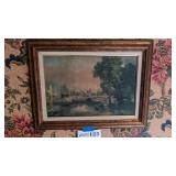 21'x16' print with gold frame