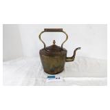 Copper-brass pitcher w/lid and handle