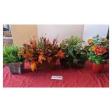 4 artificial plants, decorator items