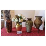 4 tall vases, tallest 13-1/2'