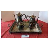 Sylvia Wilcox Silver Co. tray, pitchers, creamer