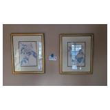 Gold framed pictures (2)