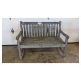 4' park bench with weathered patina