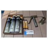Grease gun, grease tubes, oil can