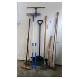 Snow shovel, scraper, pick, cleaning supplies