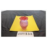 Cranberry opal hobnail, 3-1/2' mini vase