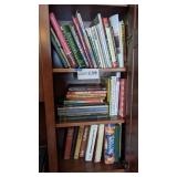3 shelves of assorted cook books
