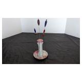 Nippon hat pin holder w/ 5 hat pins