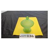 Frosted green depression dish