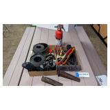 2 boxes misc. shop equipment, fire