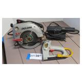 Skil saw, electric sander, Stanley staple gun