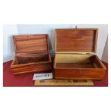 2 small cedar boxes