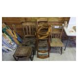 Chairs and foot stool, need repair