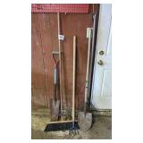 Broom, shovel, rack, lawn tools