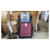 Folding rocker, lounge chairs, 2 metal chairs