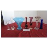 7 asst. vases