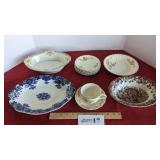 Asst. serving pcs., antique dinnerware