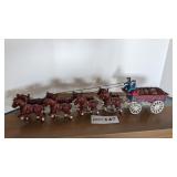8 hitched horses and wagon, cast iron
