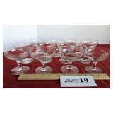 7 etched grape pattern and 5 plain, glows under