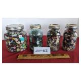 4 jars of old buttons